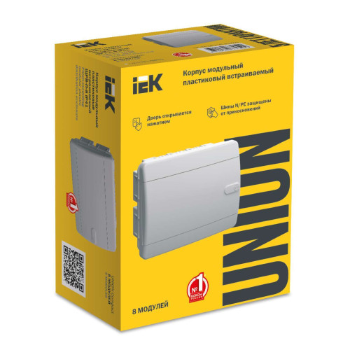 UNION Compact Корпус пластиковый ЩРВ-П-8 IP41 белая дверь IEK
