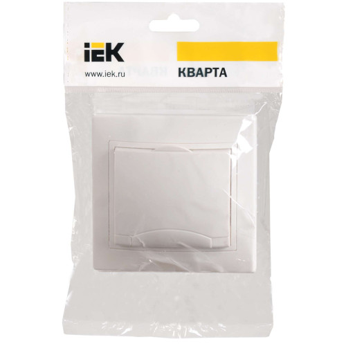 KVARTA Розетка 1-местная с заземлением крыш. 16А РСб10-3-КБ белый IEK