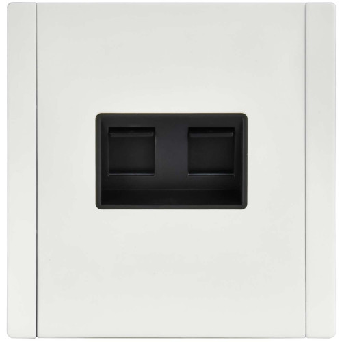 FORTE&PIANO Розетка двойная RJ11+RJ45 кат.5E FP235M металл белый IEK