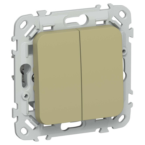 FLITE Выключатель 2-клавишный 10А ВС12-1-0-ФлО оливковый IEK
