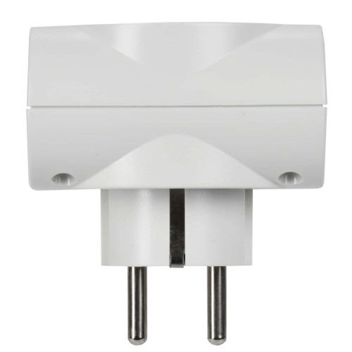 Адаптер Т-03/01 1 место 2P+PE 16А 2хUSB A+C 20Вт с подставкой бело-черный IEK