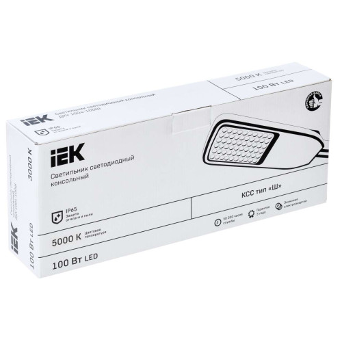 Светильник светодиодный консольный ДКУ 1004-100Ш 5000К IP65 серый IEK