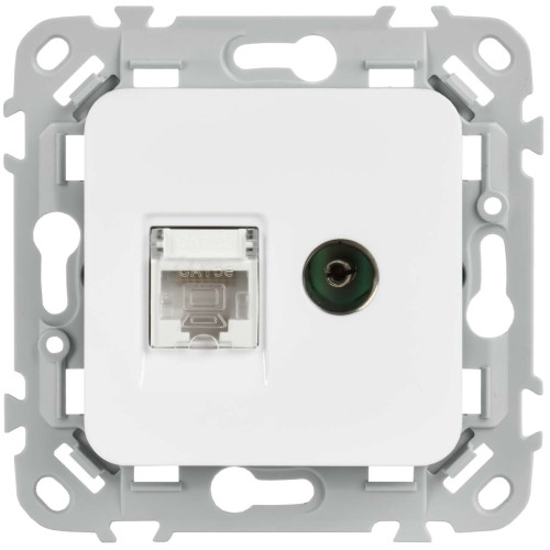 FLITE Выключатель 1-клавишный 10А ВС11-1-0-ФлХЛ холодный лед IEK