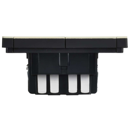 FORTE&PIANO Выключатель 2-клавишный проходной с индикацией 10А FP808M металл серый сланец IEK