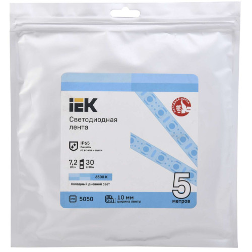 Лента светодиодная 5м LSR-5050W30-7,2-IP65-12В IEK