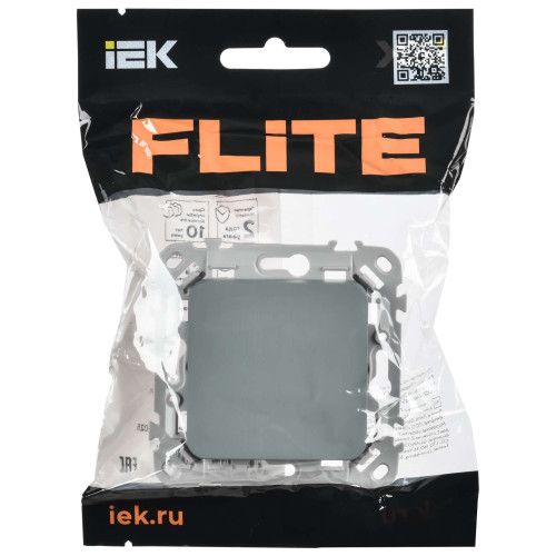 FLITE Выключатель 1-клавишный 10А ВС11-1-0-ФлС серый IEK