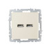 BRITE Розетка USB A+A 5В 3,1А РЮ10-1-БрКр бежевый IEK