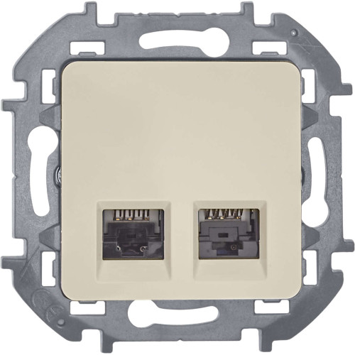 INSPIRIA Розетка компьютерная двойная RJ45 категория 6 UTP слоновая кость