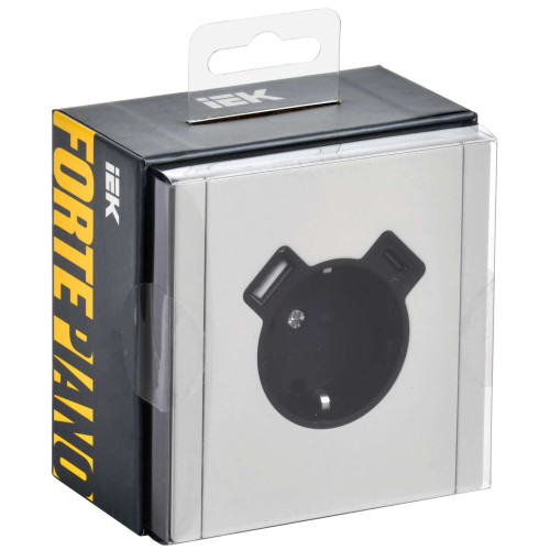 FORTE&PIANO Розетка 1-местная с заземлением с защитными шторками винтовое крепление 16А USB A+C 18Вт FP247M металл белый IEK