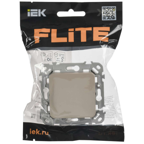 FLITE Выключатель 1-клавишный перекрестный 10А ВС71-1-0-ФлЛ льняной IEK