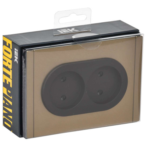 FORTE&PIANO Розетка 2-местная без заземления без защитных шторок безвинтовое крепление 10А FP626M металл шампань IEK FORTE&PIANO Розетка 2-местная без заземления без защитных шторок безвинтовое крепление 10А FP626M металл шампань IEK