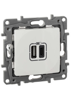 ETIKA Розетка USB A+C 15Вт белый