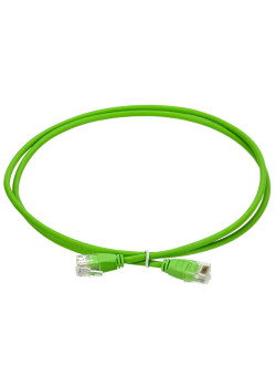 ITK Коммутационный шнур кат.6 UTP LSZH 1м slim колпачок без язычка зеленый
