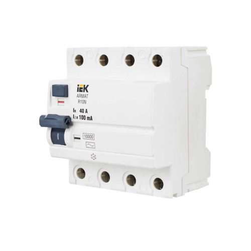 ARMAT Выключатель дифференциального тока R10N 4P 40А 100мА тип AC IEK