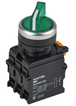 Переключатель с подсвесткой на 2 положения 1NO+1NC зелёный MASTER IEK