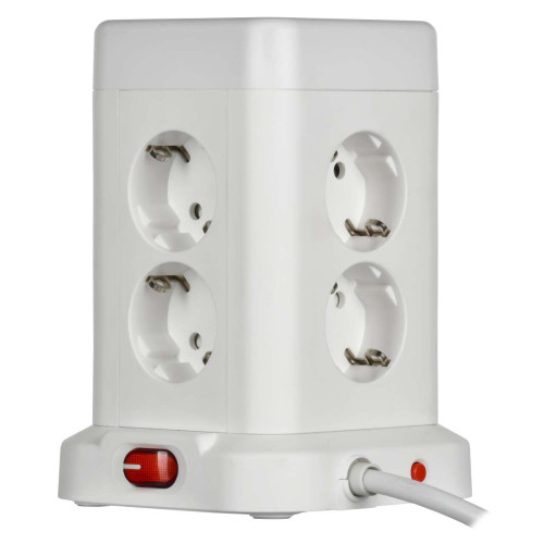 DOMINIC Удлинитель У08K 8 мест 2P+PE 1,5м 3х1,0мм2 16А/250В USB A+C 20Вт белый IEK DOMINIC Удлинитель У08K 8 мест 2P+PE 1,5м 3х1,0мм2 16А/250В USB A+C 20Вт белый IEK