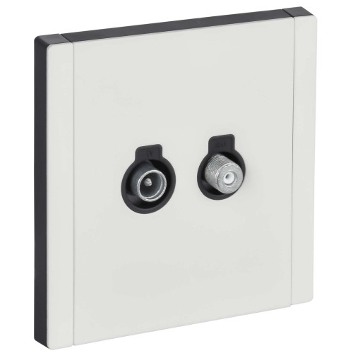 FORTE&PIANO Розетка двойная TV+SAT FP238M металл белый IEK