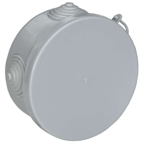 Коробка распаячная КМ для открытой проводки D=85х40мм IP54 4 гермоввода (7035) GENERICA