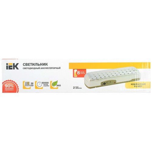 Светильник светодиодный аккумуляторный ДБА 3926 4ч 36LED IEK