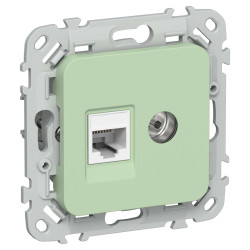 FLITE Розетка 2-местная RJ45/TV категория 5Е UTP РКТВ5е-2-0-ФлФ фисташковый IEK