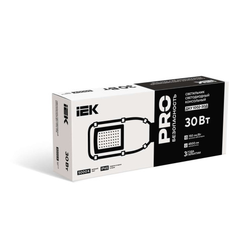 Светильник светодиодный консольный ДКУ 1002-30Д 5000К IP65 серый IEK