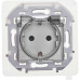INSPIRIA Розетка 1-местная с заземлением с защитными шторками и крышкой 16А IP44 алюминий
