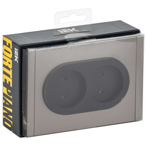 FORTE&PIANO Розетка 2-местная без заземления без защитных шторок безвинтовое крепление 10А FP726M металл никель IEK FORTE&PIANO Розетка 2-местная без заземления без защитных шторок безвинтовое крепление 10А FP726M металл никель IEK