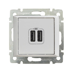 VALENA DIY Розетка USB A+A 15Вт белый