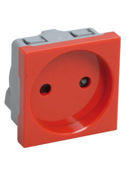 РКС-20-22-П Розетка без з/к 2к (на 2 модуля) ПРАЙМЕР красная IEK