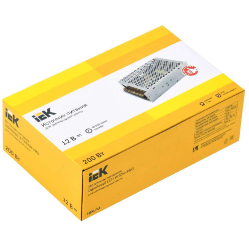 Драйвер LED ИПСН-PRO 200Вт 12В блок-клеммы IP20 IEK