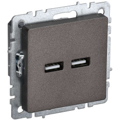 BRITE Розетка USB A+A 5В 3,1А РЮ10-1-БрТБ темная бронза IEK
