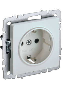 BRITE Розетка 1-местная с заземлением без защитных шторок 16А РС11-1-0-БрЖ жемчуг IEK