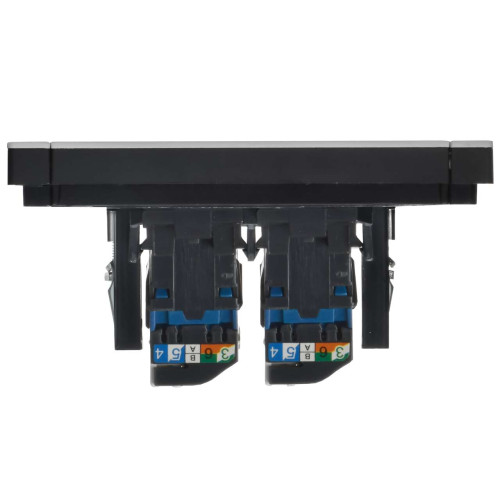 FORTE&PIANO Розетка компьютерная двойная RJ45 кат.6 FP734M металл никель IEK