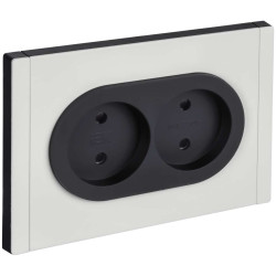 FORTE&PIANO Розетка 2-местная без заземления с защитными шторками безвинтовое крепление 10А FP225M металл белый IEK