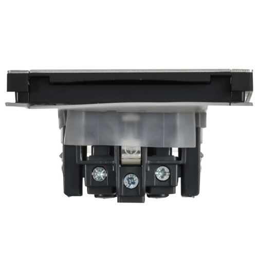 FORTE&PIANO Розетка 1-местная с заземлением с защитными шторками и крышкой винтовое крепление 16А IP44 FP721M металл никель IEK