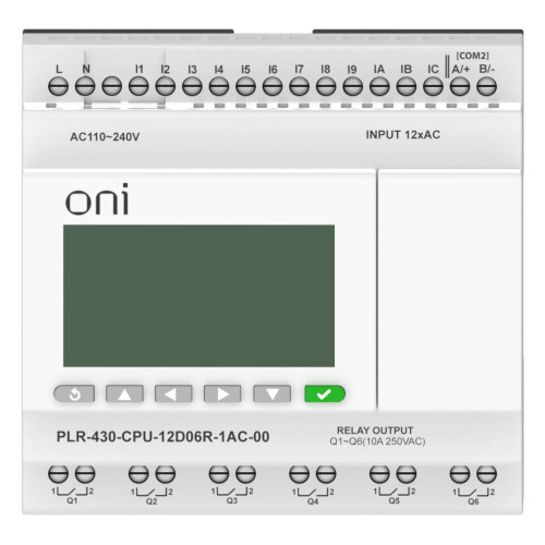 ПЛК 430 Модуль ЦПУ 12 DI 6 RO 220В AC с экраном ONI