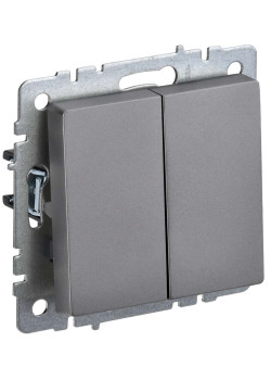 BRITE Выключатель 2-клавишный 10А ВС10-2-0-БрС сталь IEK