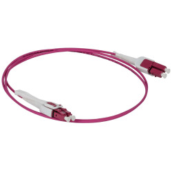 ITK Шнур оптический коммутационный соединительный (патч-корд) для многомодового кабеля (MM) 50/125 (OM4) LC/UPC-LC/UPC Duplex разъёмы uniboot push-pull LSZH 1м