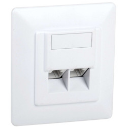ITK Информационная розетка для внутреннего монтажа RJ45 (8P8C), кат.5E UTP, IDC Dual, 2 порта, белая