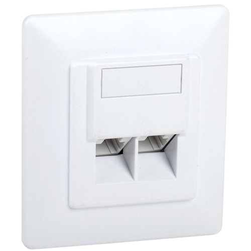 ITK Информационная розетка для внутреннего монтажа RJ45 (8P8C), кат.5E UTP, IDC Dual, 2 порта, белая