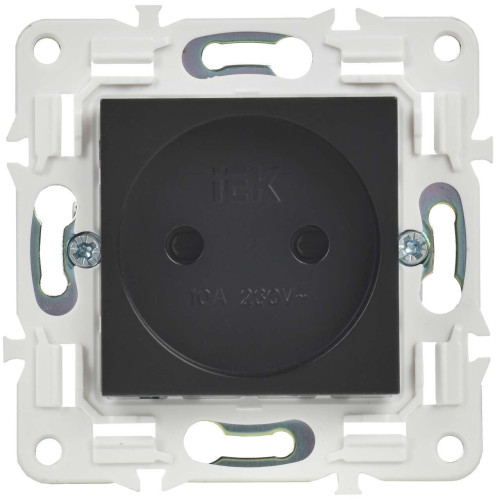 SKANDY Розетка без заземления с защитными шторками 10А SK-R01Bl черный IEK