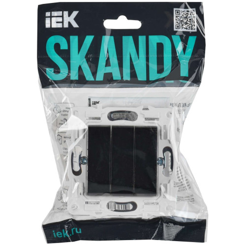 SKANDY Выключатель 3-клавишный 10А SK-V11Bl черный IEK