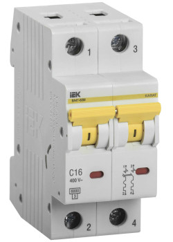 KARAT Автоматический выключатель ВА47-60M 2P C 16А 6кА IEK