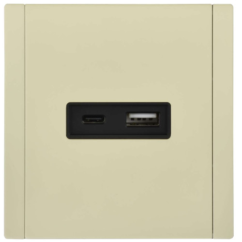 FORTE&PIANO Розетка USB A+C 18Вт FP851M металл серый сланец IEK