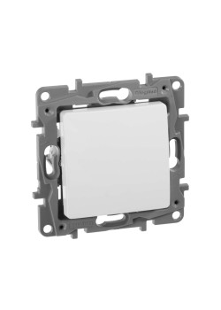 ETIKA Выключатель 1-клавишный проходной 10А безвинтовое крепление белый