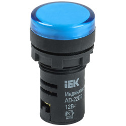 Лампа AD22DS(LED)матрица d=22мм синий 12В AC/DC IEK