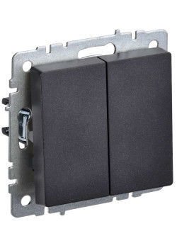 BRITE Выключатель 2-клавишный 10А ВС10-2-0-БрЧ черный IEK