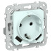 FLITE Розетка 1-местная с заземлением с защитными шторками 16А с USB A+A 3,1А безвинтовое крепление РСЮша11-1-ФлХЛ холодный лед IEK