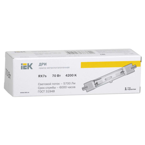 Лампа металлогалогенная ДРИ 70Вт 4200К RX7s MHN-TD IEK