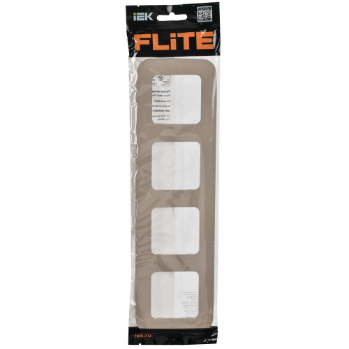 FLITE Рамка 4-местная РУ-4-А-ФлЛ льняной IEK